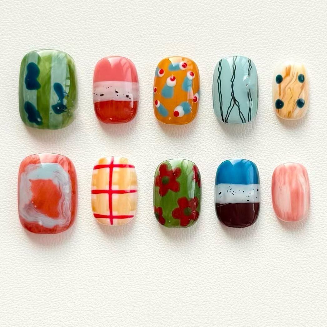 Artistic Coffee-Inspired Press-On Nail Art Set Bowlift