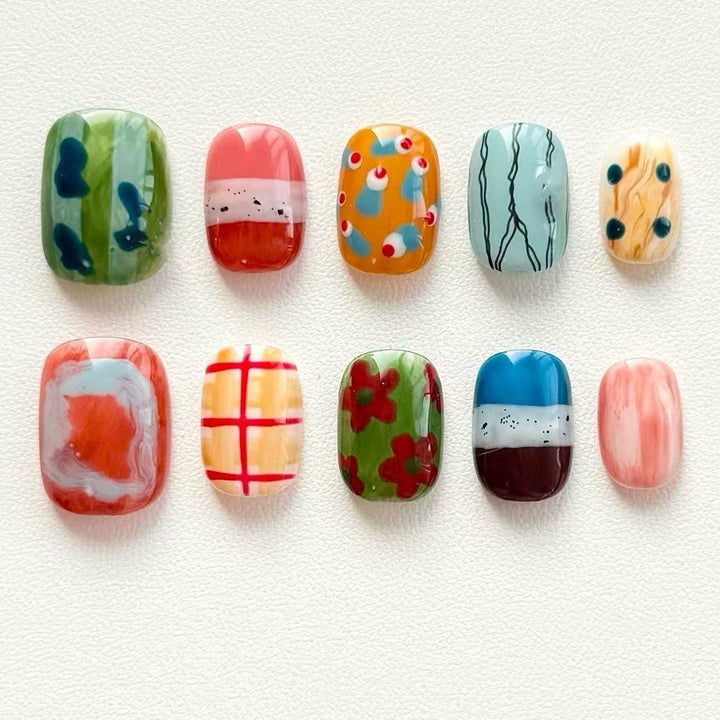Artistic Coffee-Inspired Press-On Nail Art Set Bowlift