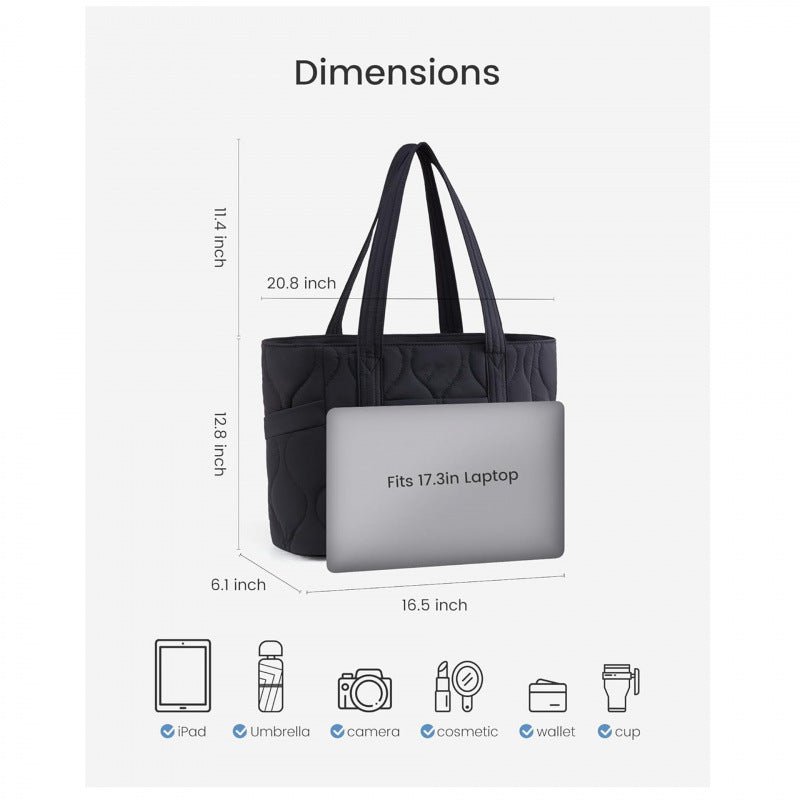 Quilted everyday bag with multiple outer pockets Bowlift