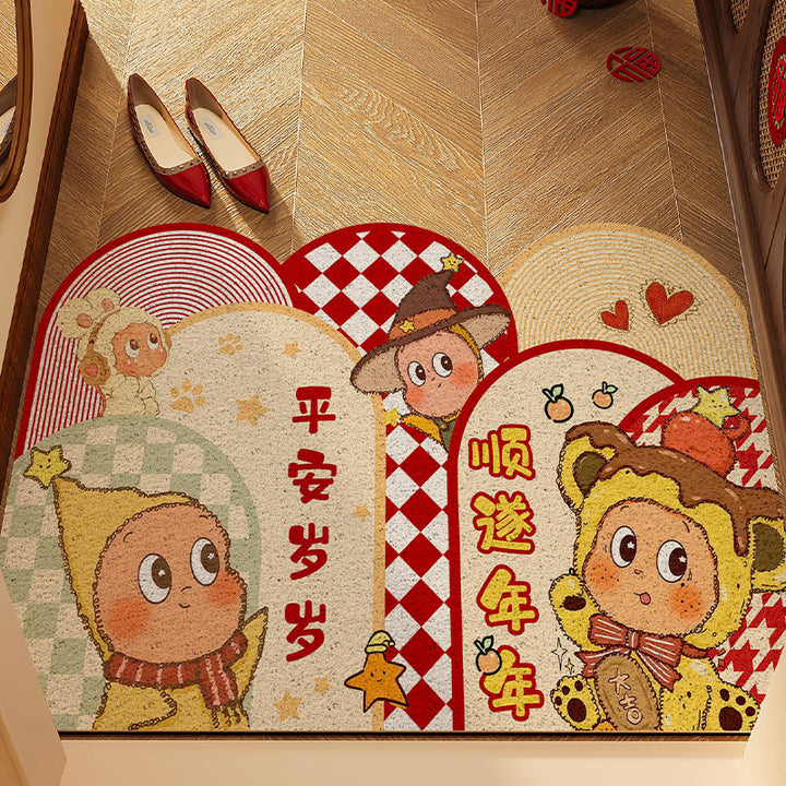 Children's Playful Character Welcome Mat