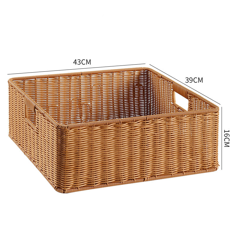 Handwoven Storage Basket with Cutout Handles Bowlift