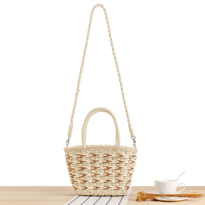 Hand-knotted basket bag with practical carrying handles Bowlift