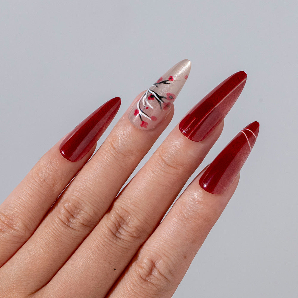 Artistic Cherry Blossom Press-On Nail Set Bowlift 1788157506