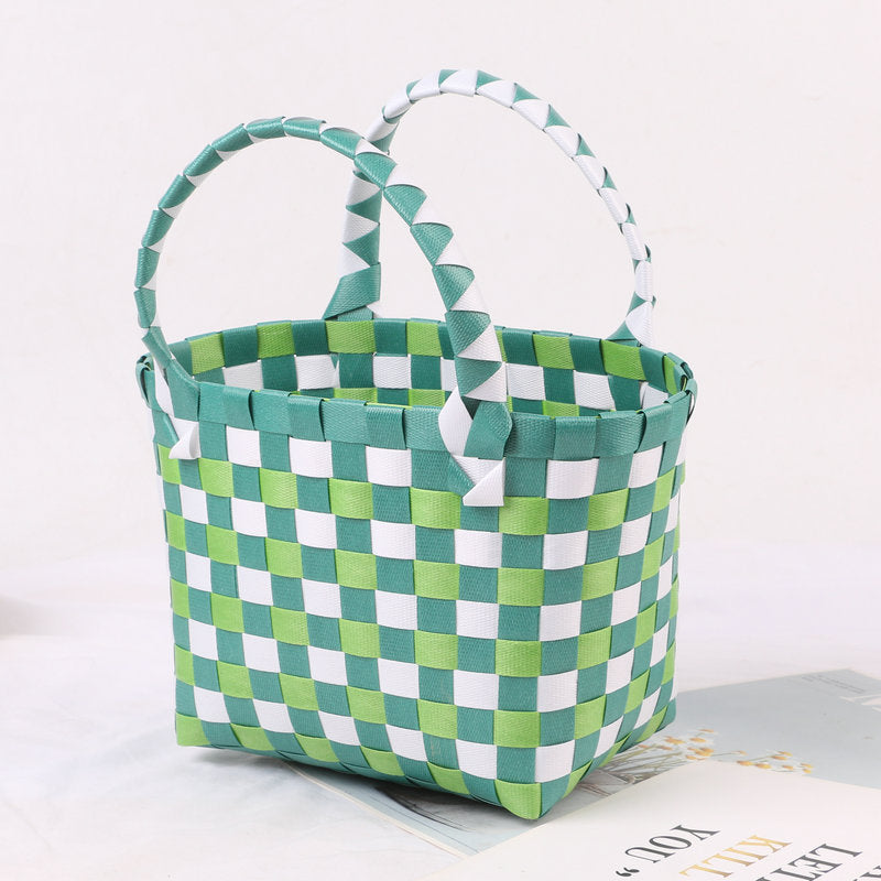 Colorful woven shopping bag Bowlift