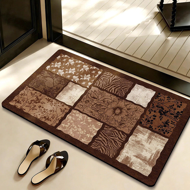Decorative Botanical-Themed Floor Mat