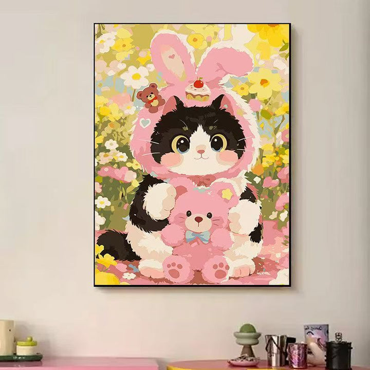 Playful Cat-Themed Illustration Wall Art Bowlift