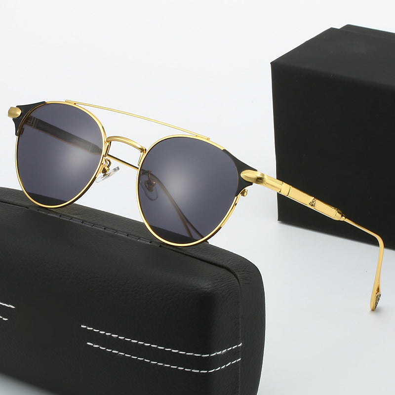 Women's round vintage sunglasses with high-quality metal frame and durable design Bowlift