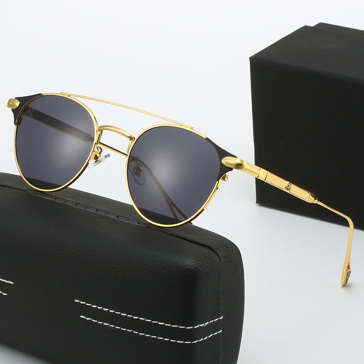 Women's round vintage sunglasses with high-quality metal frame and durable design Bowlift