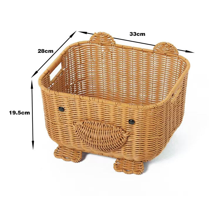 Adorable Decorative Animal Face Storage Basket Bowlift