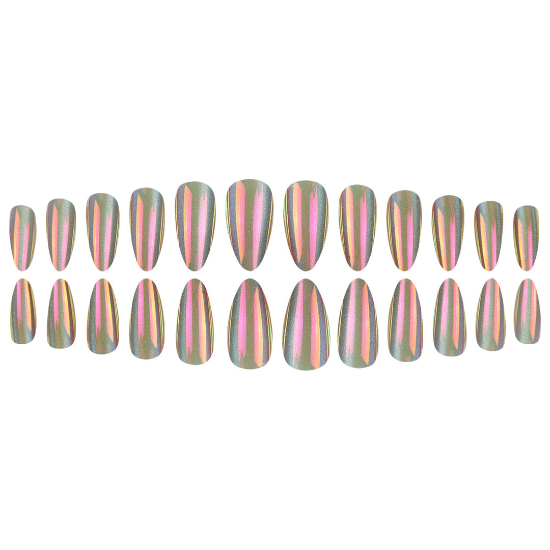 Holographic Stiletto Press-On Nails Bowlift