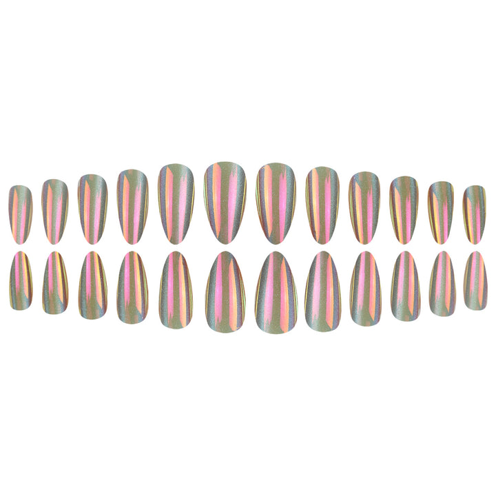 Holographic Stiletto Press-On Nails Bowlift