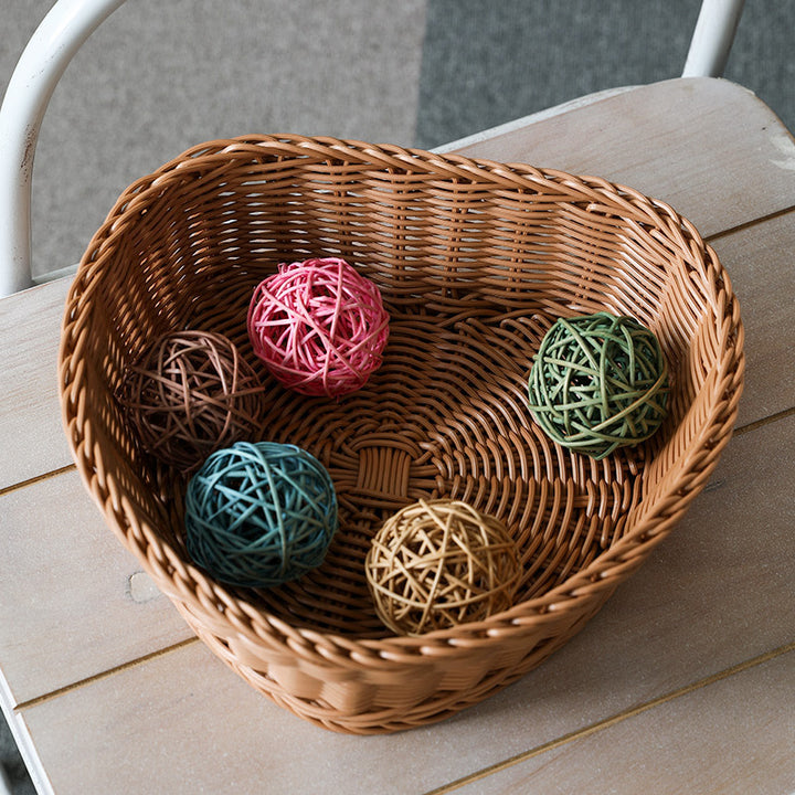 Heart-Shaped Woven Storage Basket Bowlift