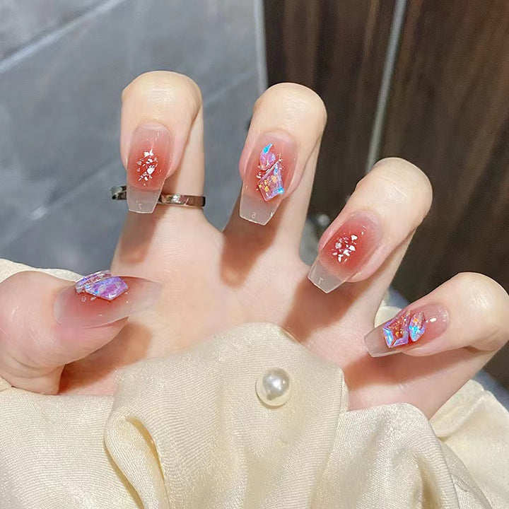 Artistic acrylic nails with glitter elements Bowlift