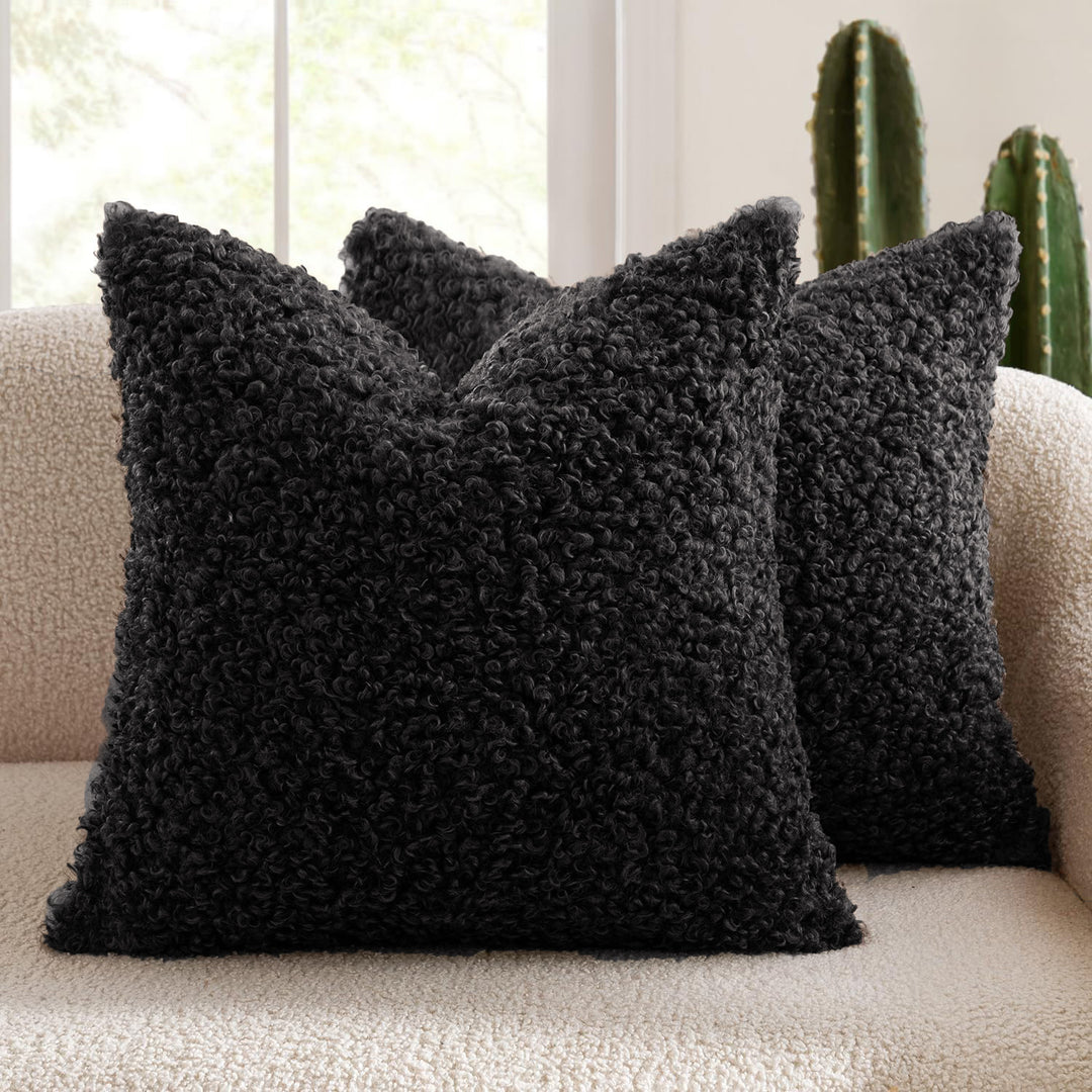Luxury Curly Faux Shearling Decorative Throw Pillow Cover Bowlift