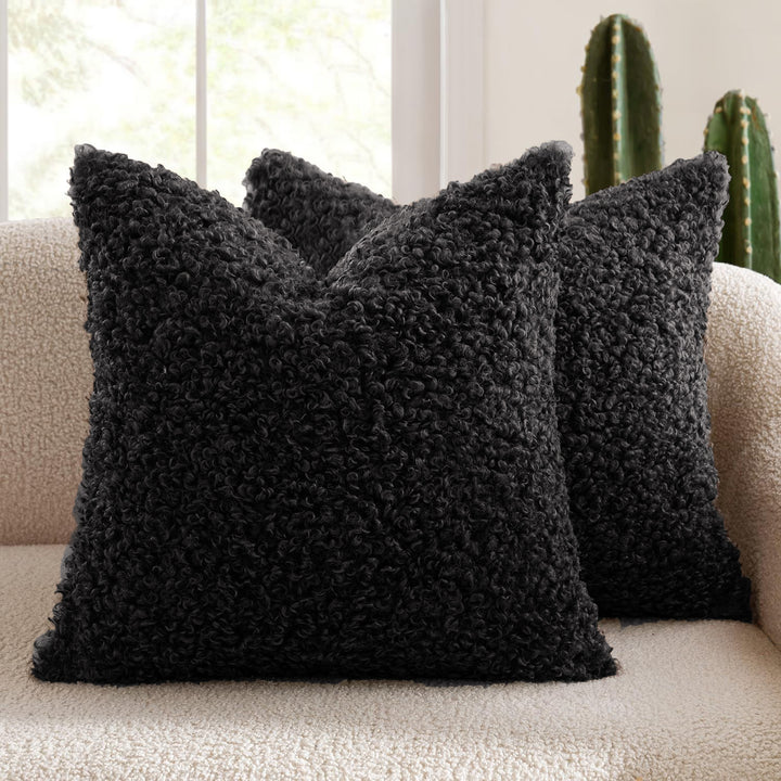 Luxury Curly Faux Shearling Decorative Throw Pillow Cover Bowlift