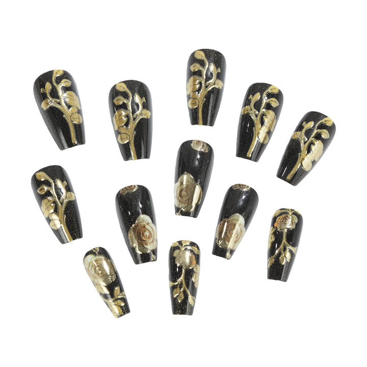Artful nail tips with floral accents Bowlift