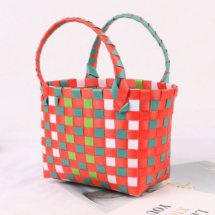 Colorful woven shopping bag Bowlift