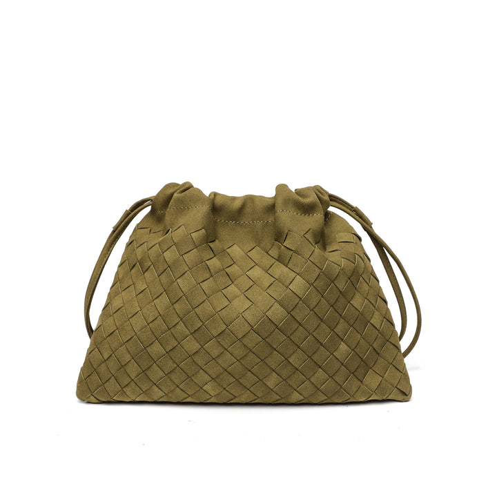 Woven Drawstring Shoulder Bag Bowlift