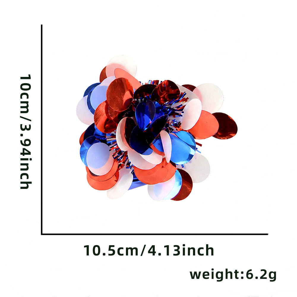 Women's nan metallic confetti pom pom hair clip with secure alligator grip Bowlift
