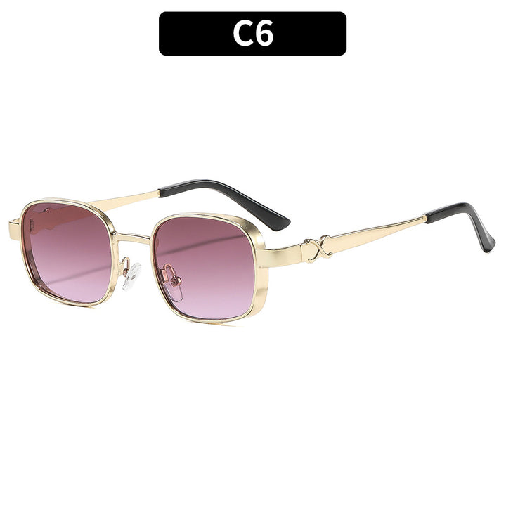 Oversized Square Frame Sunglasses with Premium Metal Detailing