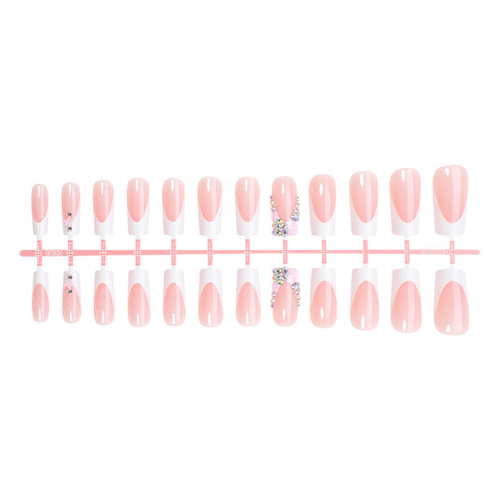 Decorative Press-On Nail Set with Elegant Accent Designs Bowlift