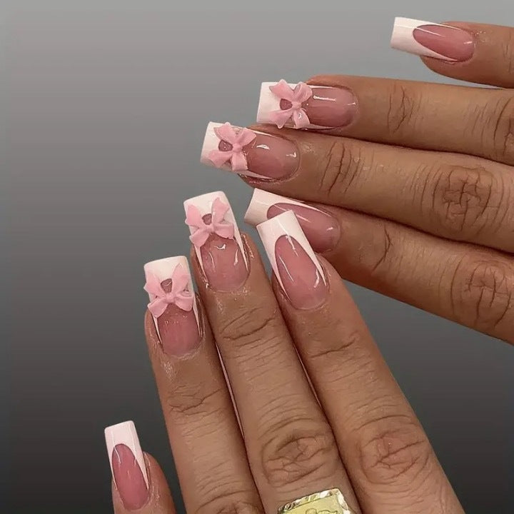 Art nail set with delicate bow decorations Bowlift