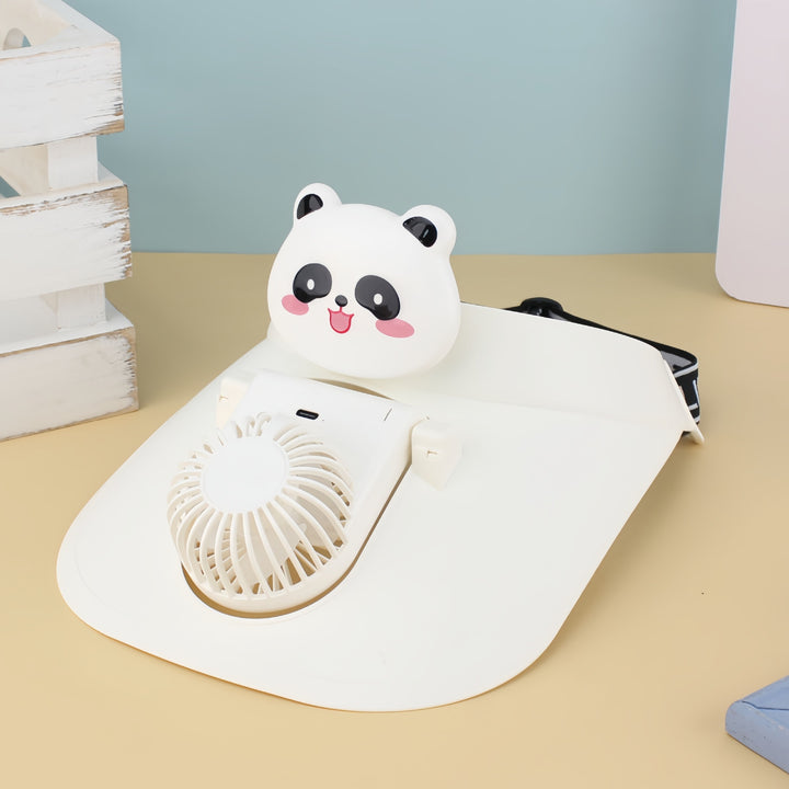 Women's Portable Neck Fan with Cute Bear Design Bowlift