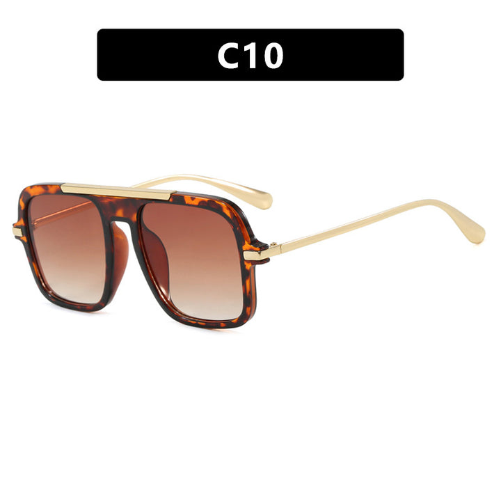 Women's square designer sunglasses with gold accents and protective UV filter Bowlift