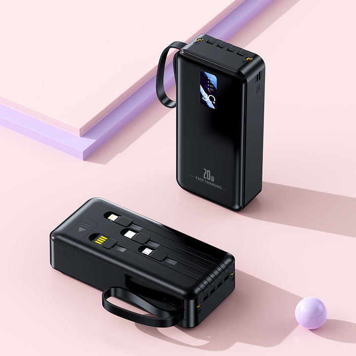 portable fast-charging power bank with integrated charging cables Bowlift
