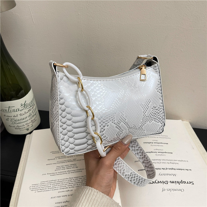 Stylish Textured Snakeskin Effect Handbag Bowlift