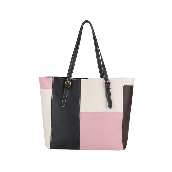 Stylish Color Block Tote Bag Bowlift