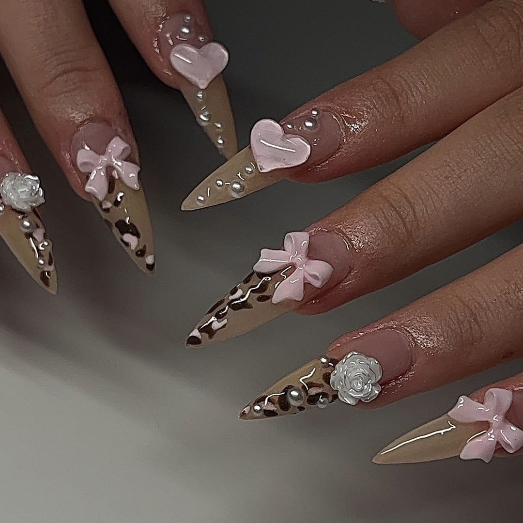 Artful nail extensions with decorative 3D designs Bowlift