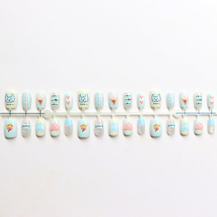 Creative Themed Press-On Nail Set Bowlift