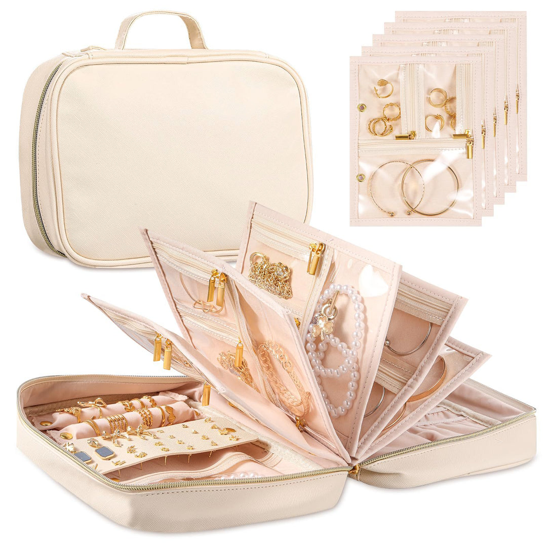 Women's elegant jewelry organizer with transparent compartments Bowlift