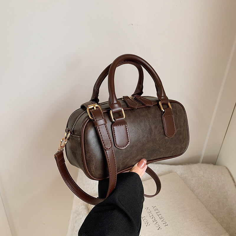 Vintage-Inspired Leather Satchel Bowlift