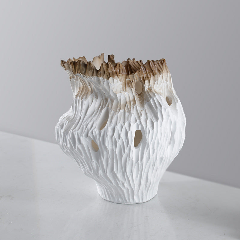 Textured Ceramic Flower Vase