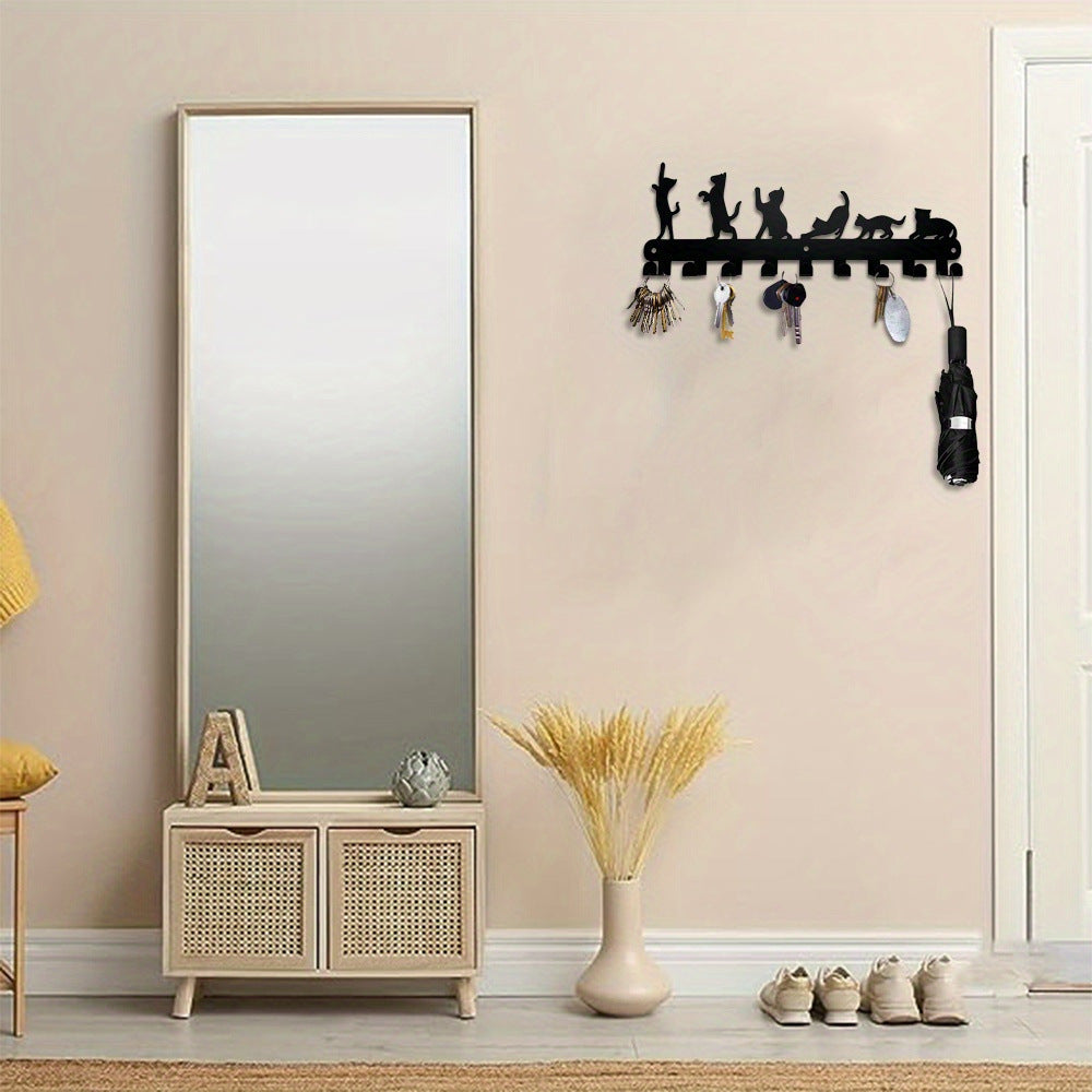 Creative Cat-Themed Wall Hook Rack
