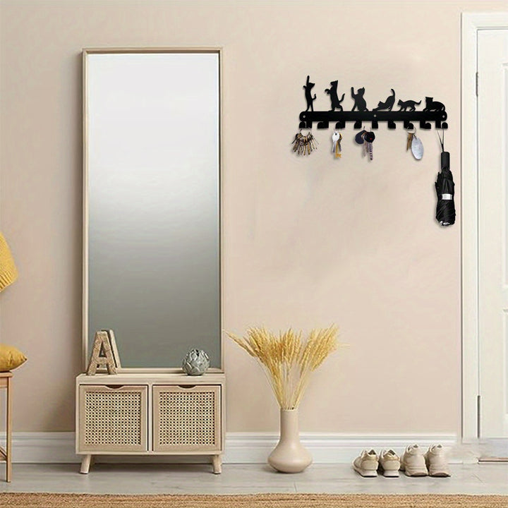 Creative Cat-Themed Wall Hook Rack