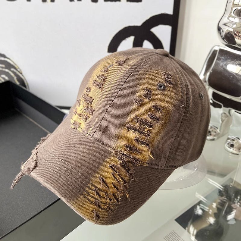 Women's Distressed Vintage-Inspired Baseball Cap Bowlift