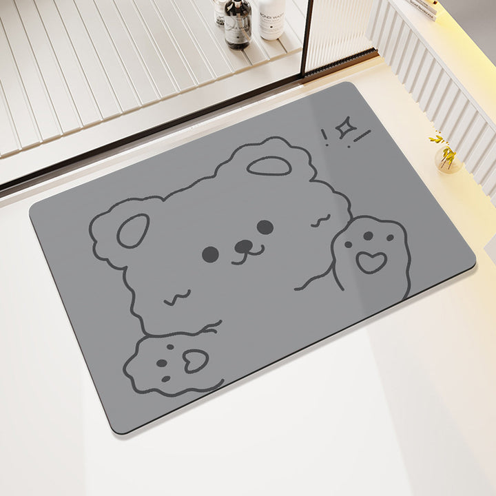 Playful Cartoon-Themed Bathroom Rug Bowlift