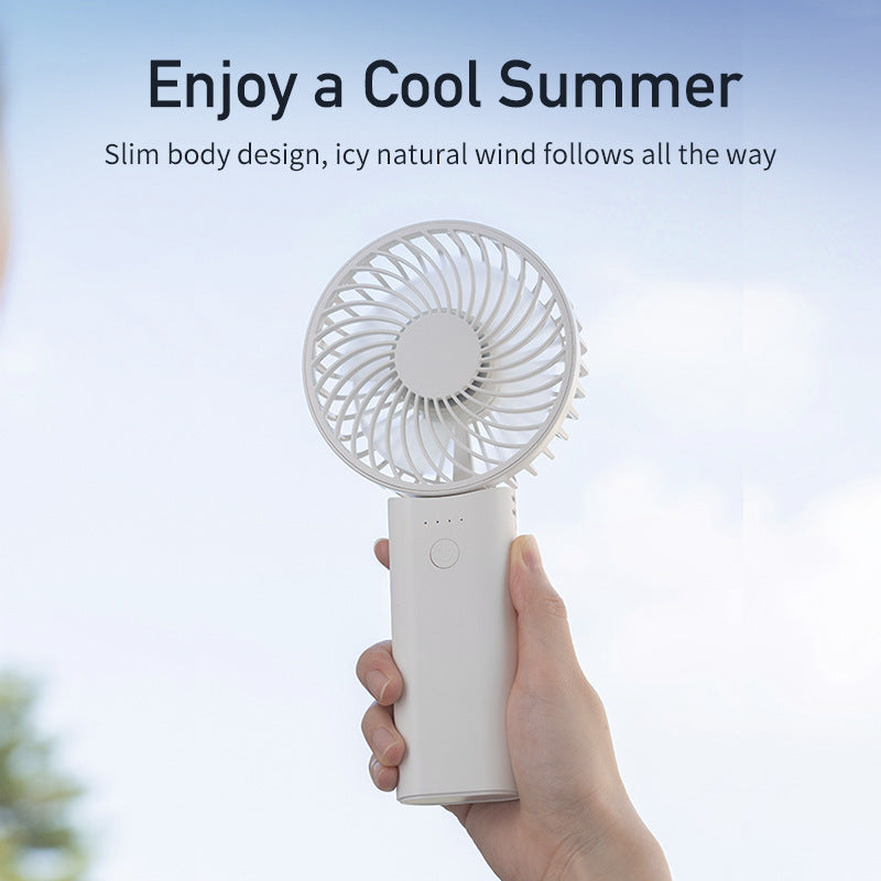 Unisex compact battery handheld fan with foldable handle Bowlift
