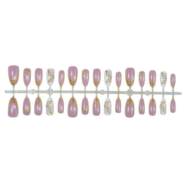 Creative Nail Art Set with Glitter and Lace Accents Bowlift