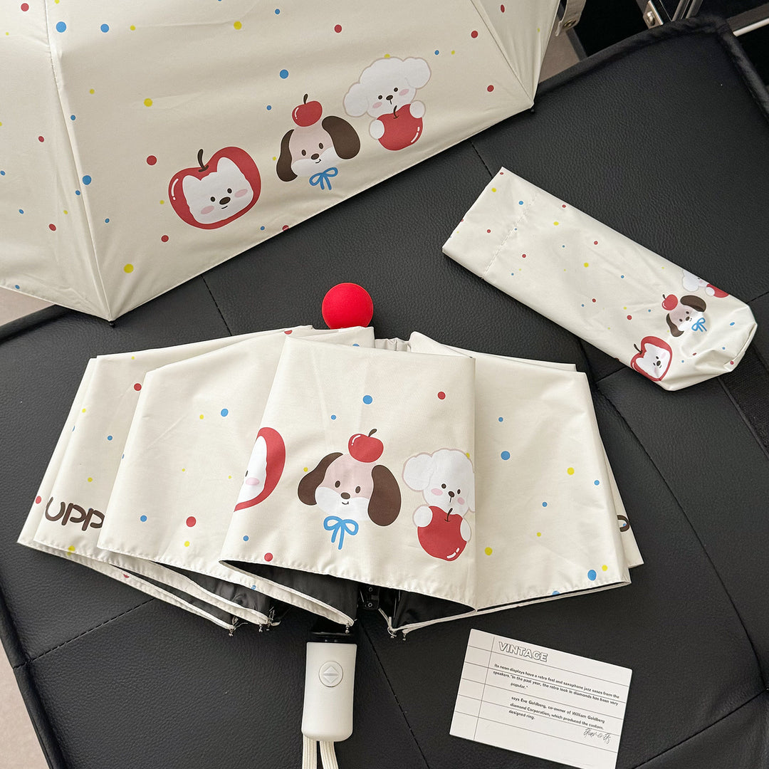 Ladies Folding Umbrella with Playful Design Bowlift