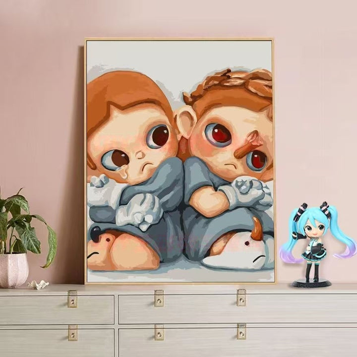 Playful Character Illustration Canvas Art Bowlift