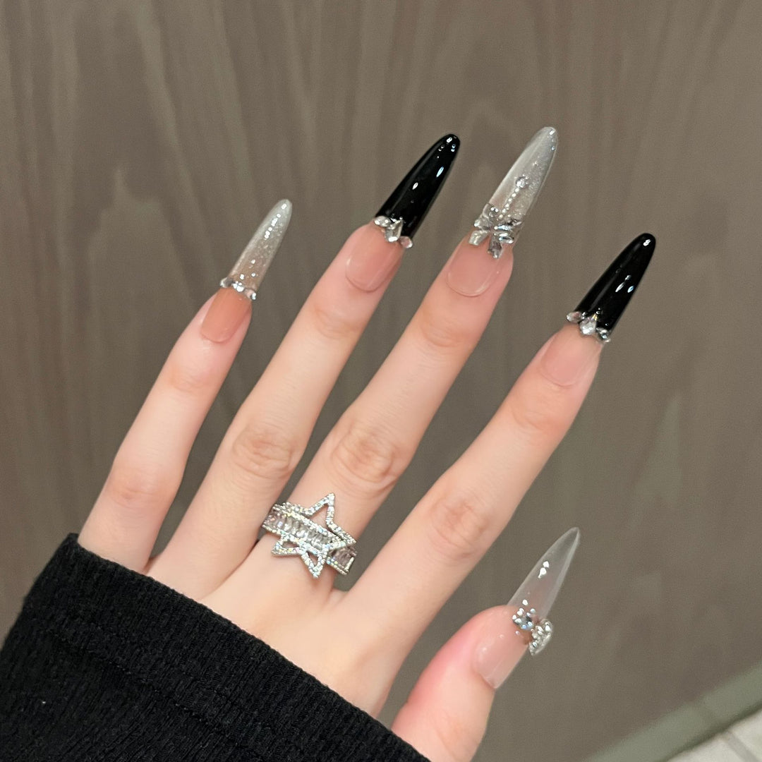 Premium Long Stiletto Press-On Nail Extensions Bowlift