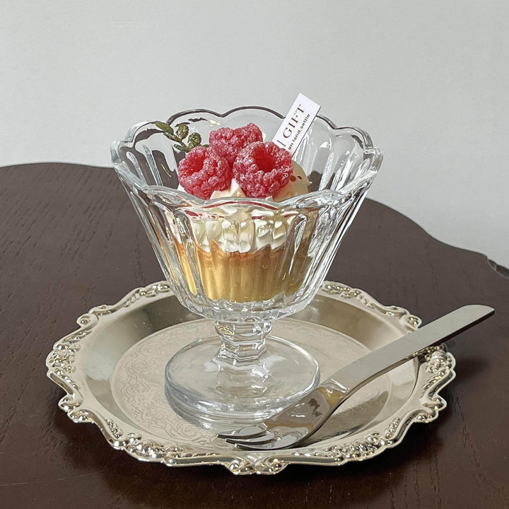 Footed Cut Crystal Compote Serving Bowl with Diamond Pattern Bowlift