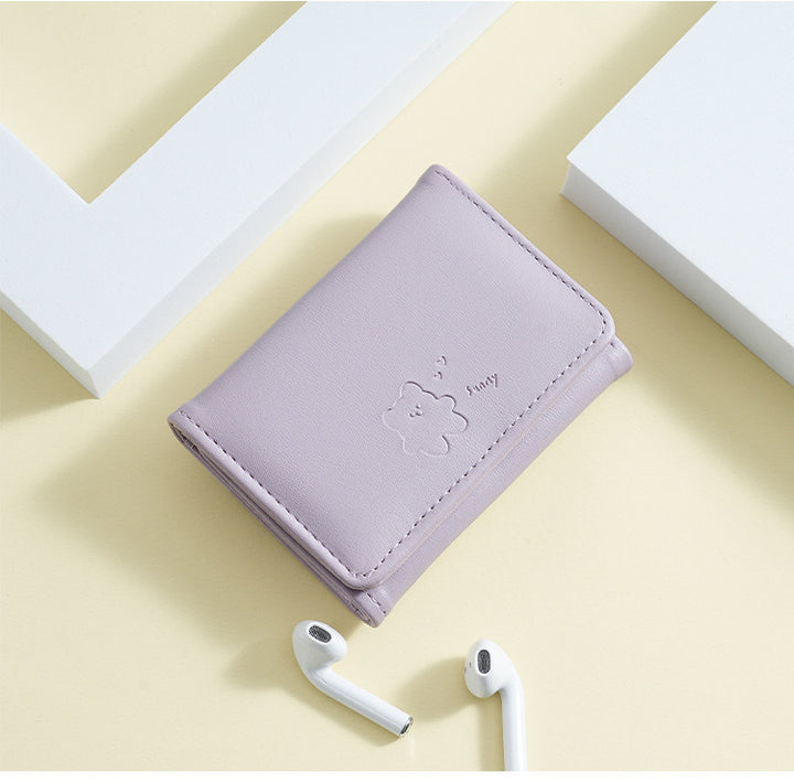 Cute Leather Tri-Fold Wallet Bowlift