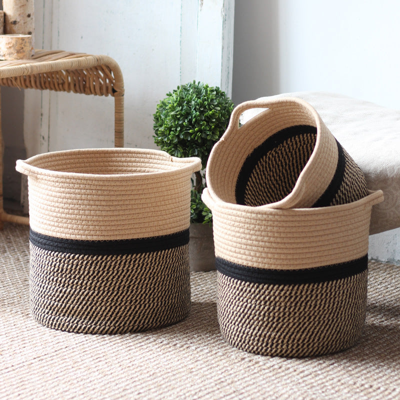 Handcrafted storage basket with handles Bowlift