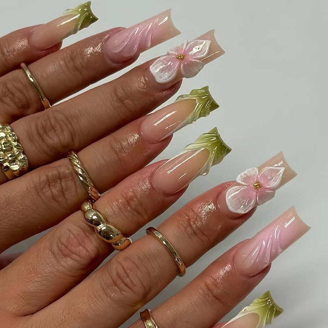 3D Floral Nail Art Extensions Bowlift