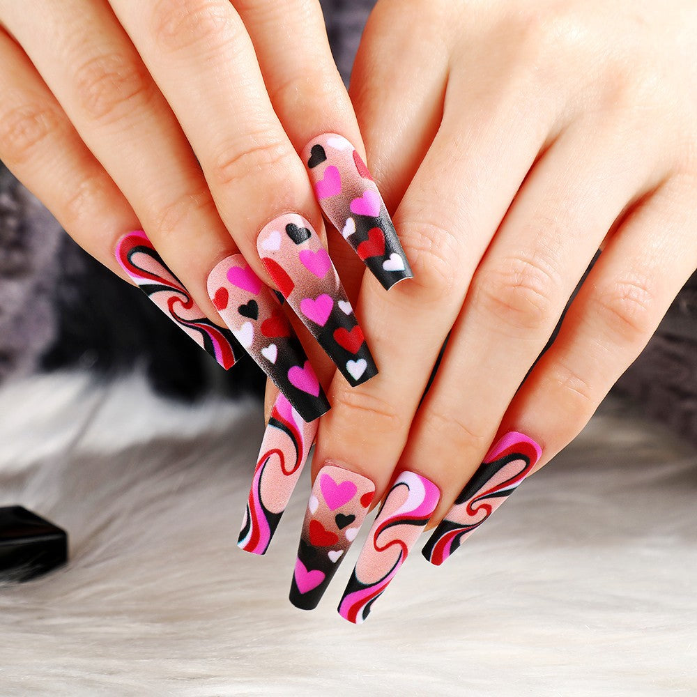 Creative Heart Pattern Art Nails Bowlift